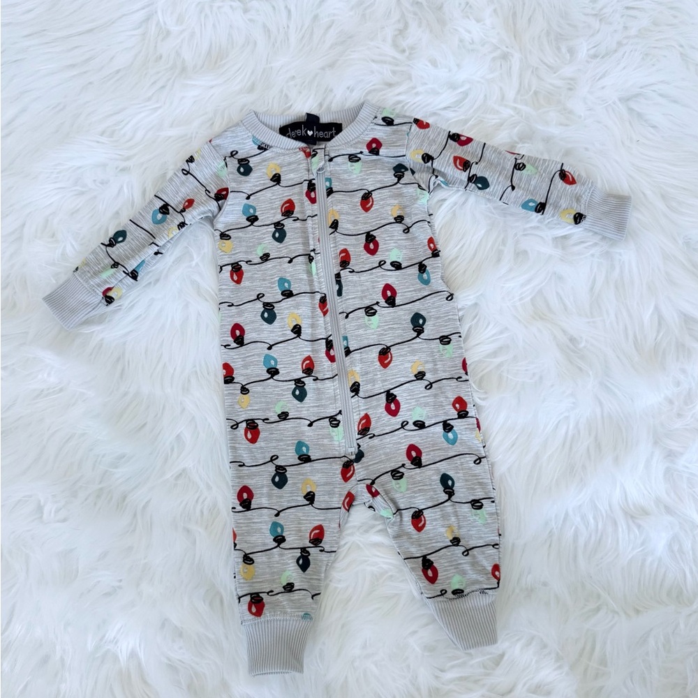 Christmas Festive Lights baby stretchy One Piece 0-3 months